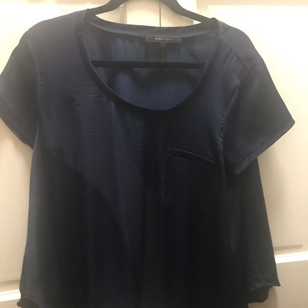 Navy Blue Short Sleeved Top